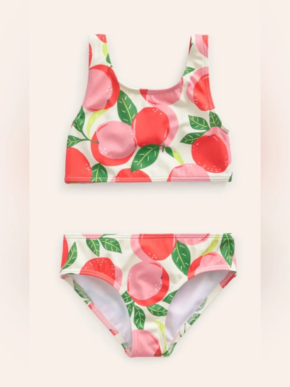 Mini Boden Fun Printed Bikini in Provence Dusty Pink Peaches